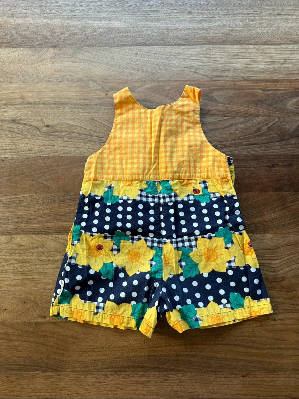 Vintage 90s Gymboree Sunflower Picnic Romper Small 12M- 2 1/2 Years Rainbow Tag